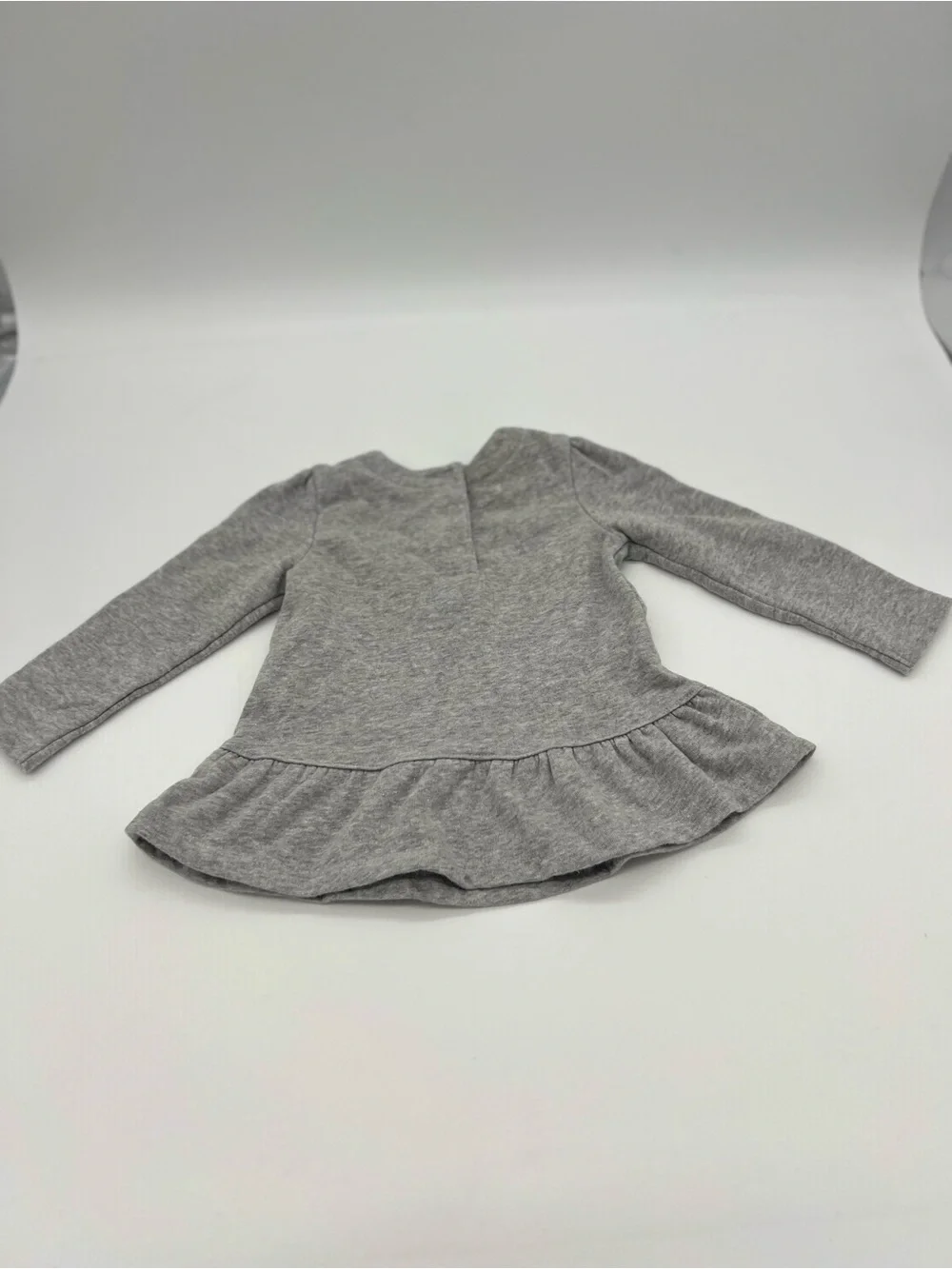 Gymboree Girls Baby 18-24 Months Long Sleeve Gray Warm Shirt With Purple Bow